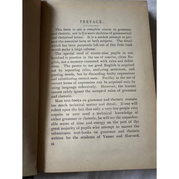 Higher English By J.N. Patrick 1896 Hardcover Grammar Book With Preface & Lesson - Picture 4 of 15